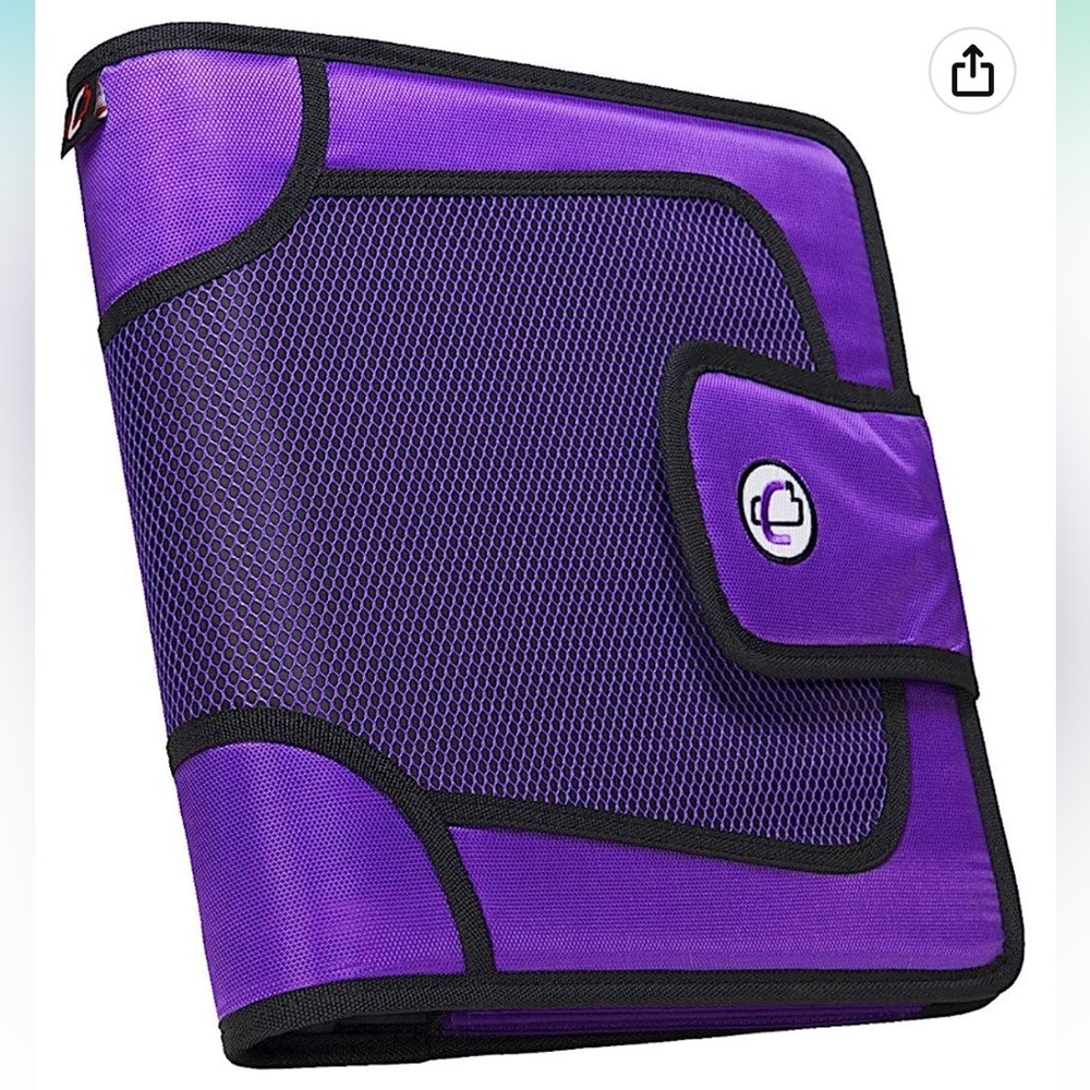 Case-it Open Tab Velcro Closure 2” School Binder 5-Color Tabbed Expanding file
